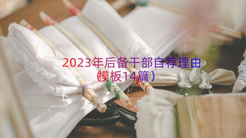 2023年后备干部自荐理由（模板14篇）