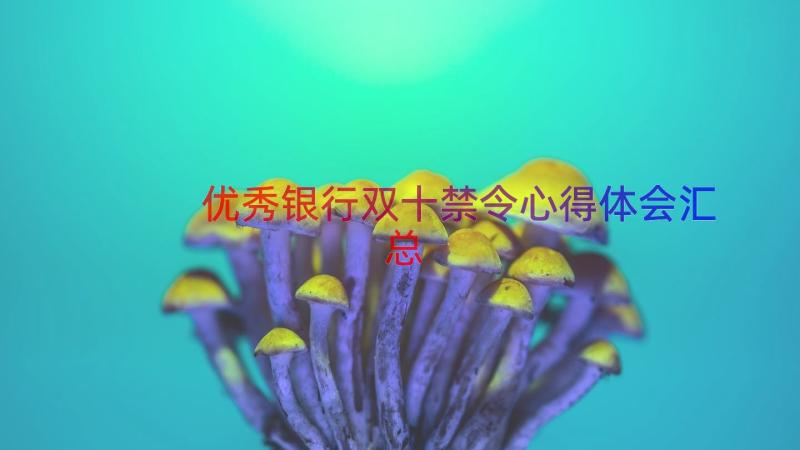 优秀银行双十禁令心得体会（汇总16篇）