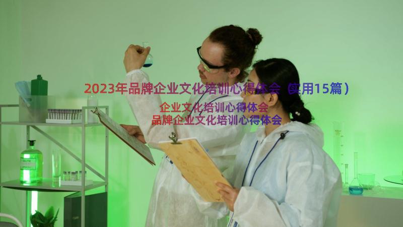 2023年品牌企业文化培训心得体会（实用15篇）