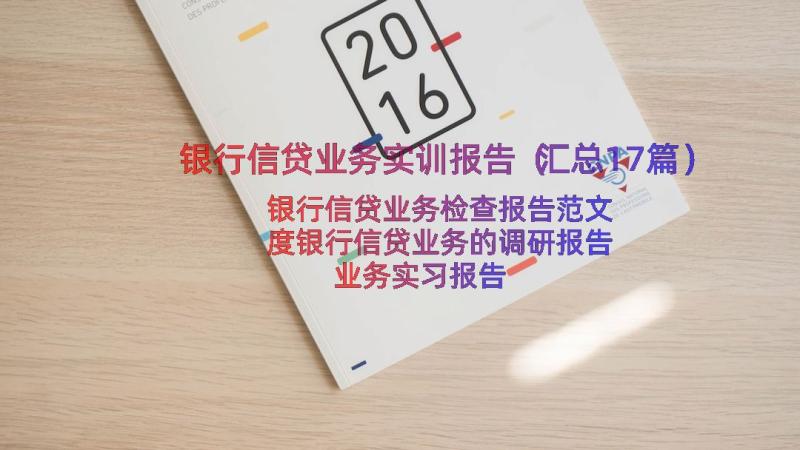 银行信贷业务实训报告（汇总17篇）