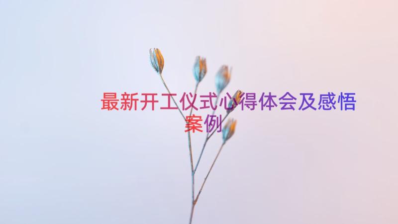 最新开工仪式心得体会及感悟（案例13篇）