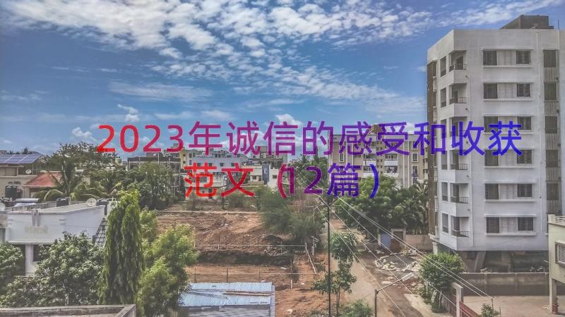 2023年诚信的感受和收获范文（12篇）