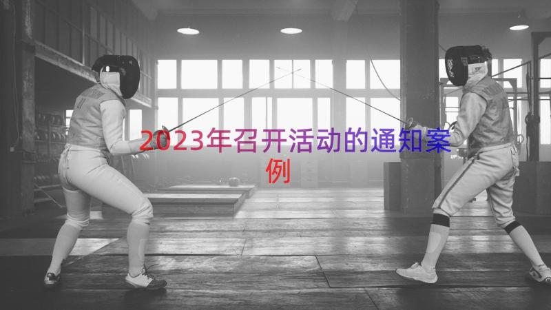 2023年召开活动的通知（案例13篇）