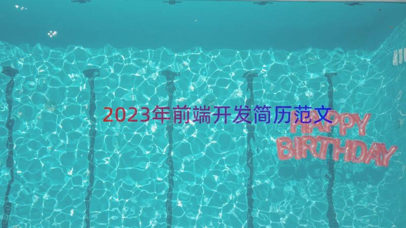 2023年前端开发简历范文（12篇）