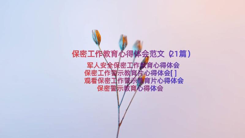 保密工作教育心得体会范文（21篇）