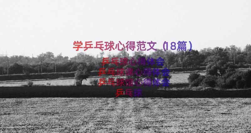 学乒乓球心得范文（18篇）