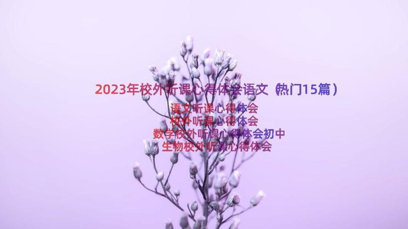 2023年校外听课心得体会语文（热门15篇）