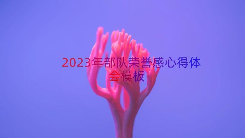 2023年部队荣誉感心得体会（模板16篇）