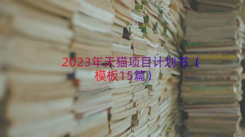 2023年天猫项目计划书（模板15篇）