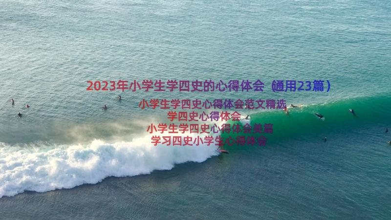 2023年小学生学四史的心得体会（通用23篇）