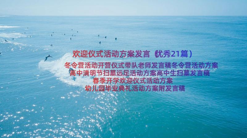 欢迎仪式活动方案发言（优秀21篇）