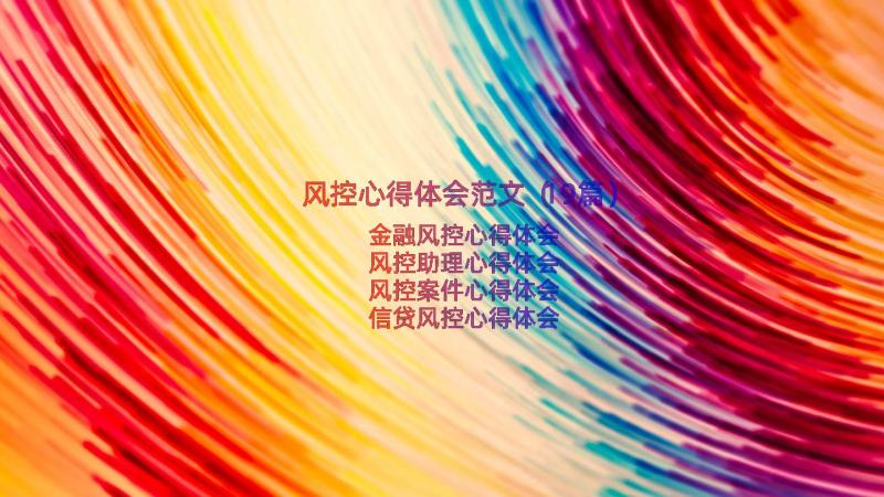 风控心得体会范文（19篇）