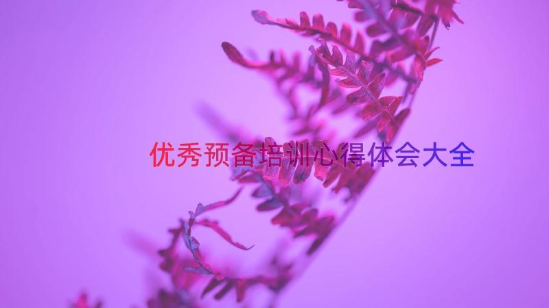 优秀预备培训心得体会大全（14篇）