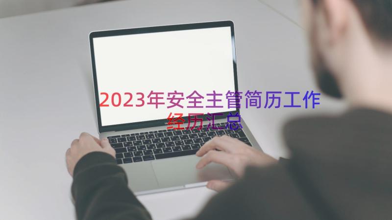 2023年安全主管简历工作经历（汇总12篇）