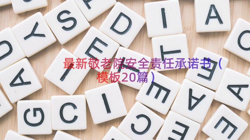 最新敬老院安全责任承诺书（模板20篇）