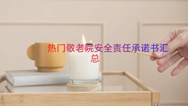 热门敬老院安全责任承诺书（汇总20篇）