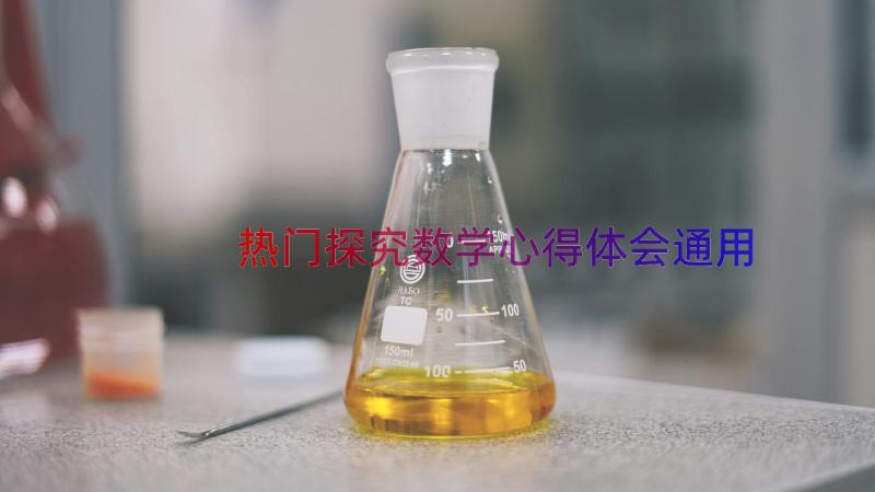 热门探究数学心得体会（通用16篇）