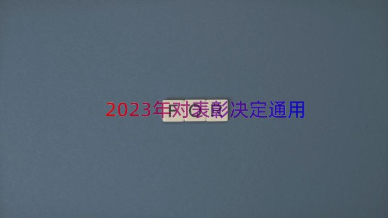 2023年对表彰决定（通用13篇）