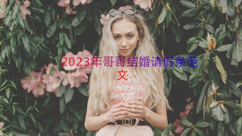 2023年哥哥结婚请假条范文（16篇）