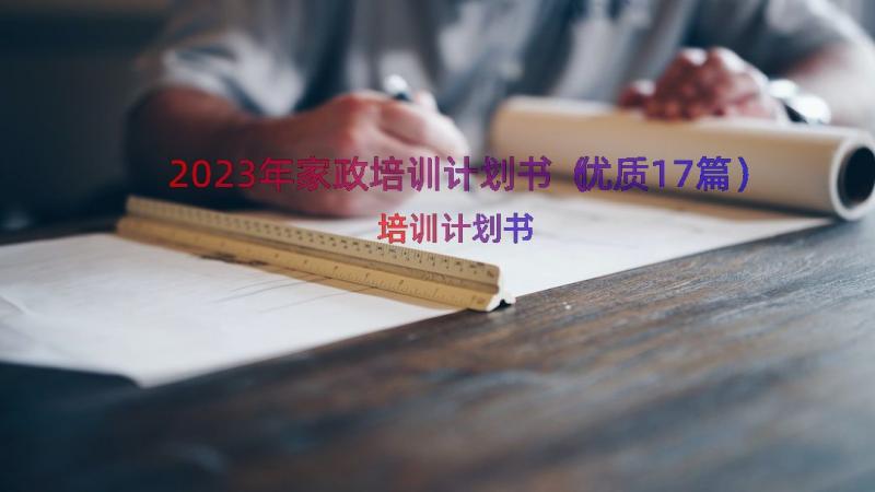 2023年家政培训计划书（优质17篇）