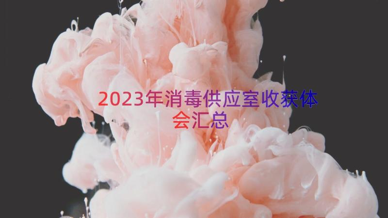 2023年消毒供应室收获体会（汇总15篇）