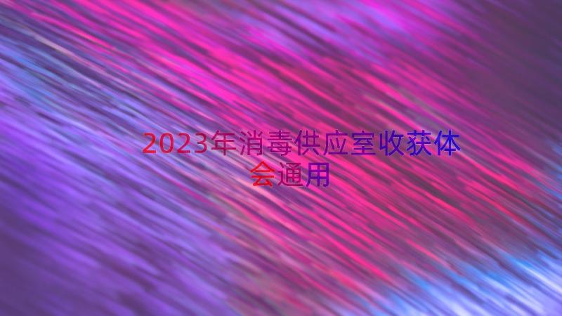 2023年消毒供应室收获体会（通用15篇）