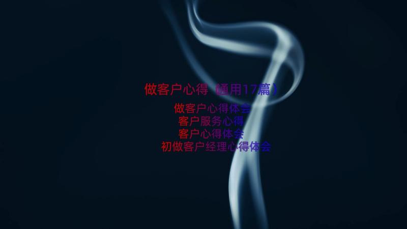 做客户心得（通用17篇）