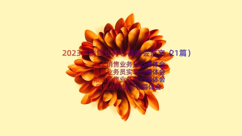 2023年销售业务心得体会范文（21篇）