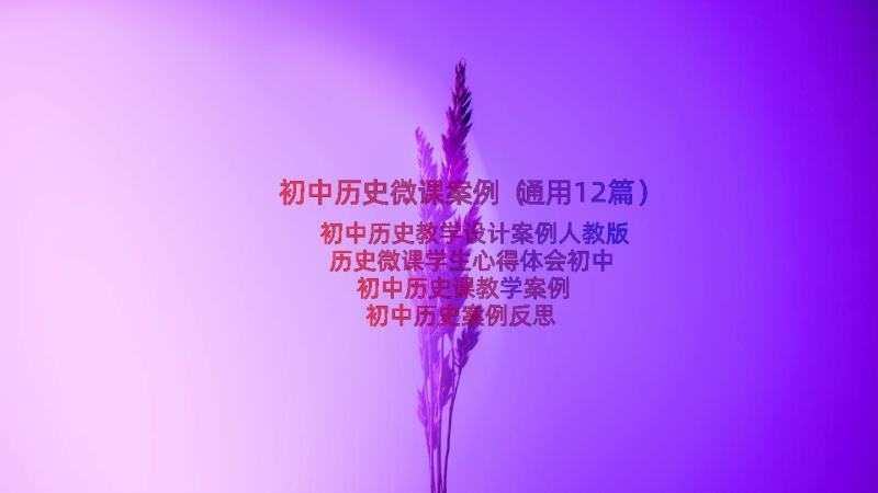 初中历史微课案例（通用12篇）