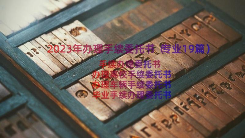 2023年办理手续委托书（专业19篇）