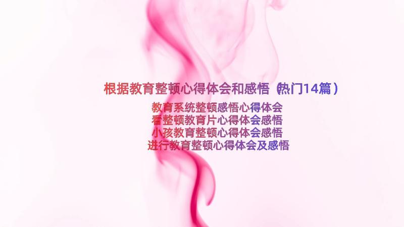 根据教育整顿心得体会和感悟（热门14篇）