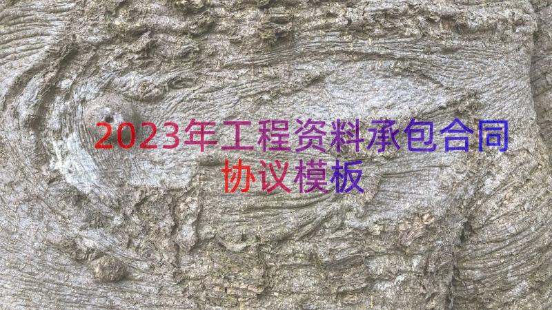 2023年工程资料承包合同协议（模板17篇）