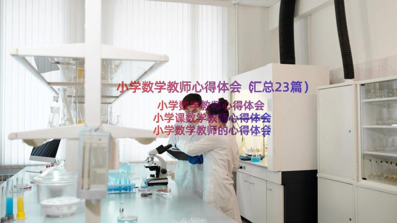 小学数学教师心得体会（汇总23篇）