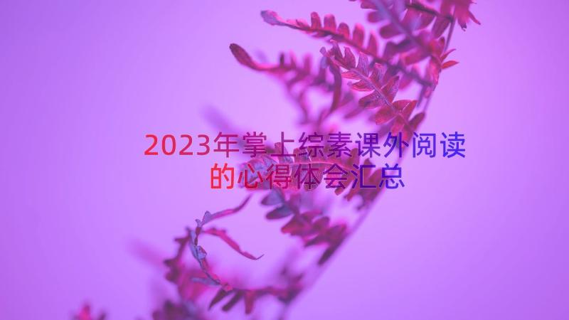 2023年掌上综素课外阅读的心得体会（汇总16篇）