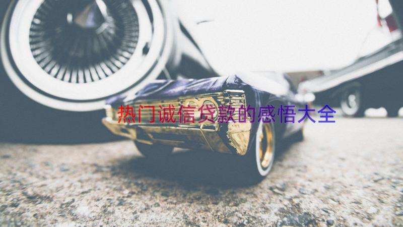 热门诚信贷款的感悟大全（17篇）