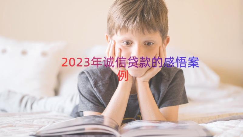 2023年诚信贷款的感悟（案例17篇）