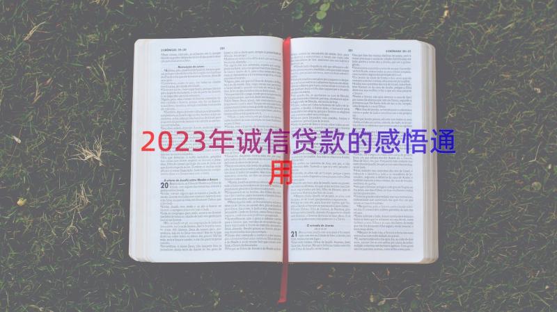 2023年诚信贷款的感悟（通用17篇）