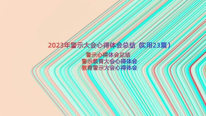 2023年警示大会心得体会总结（实用23篇）