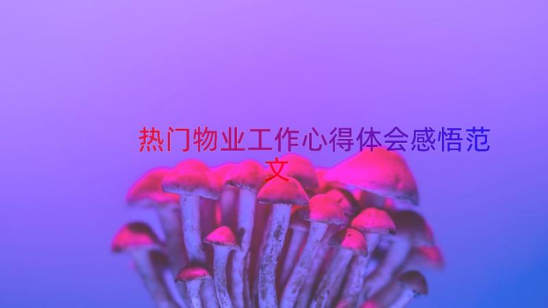 热门物业工作心得体会感悟范文（12篇）