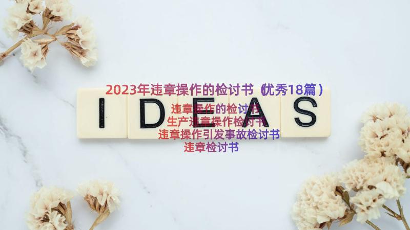 2023年违章操作的检讨书（优秀18篇）