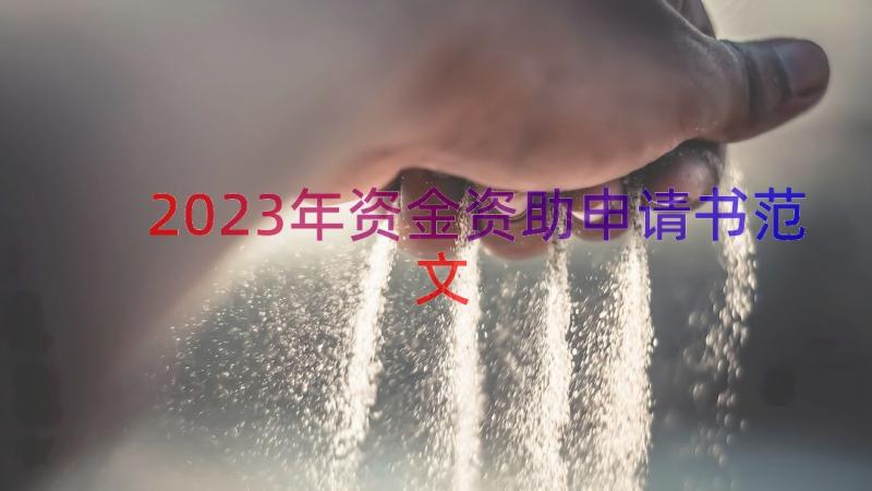 2023年资金资助申请书范文