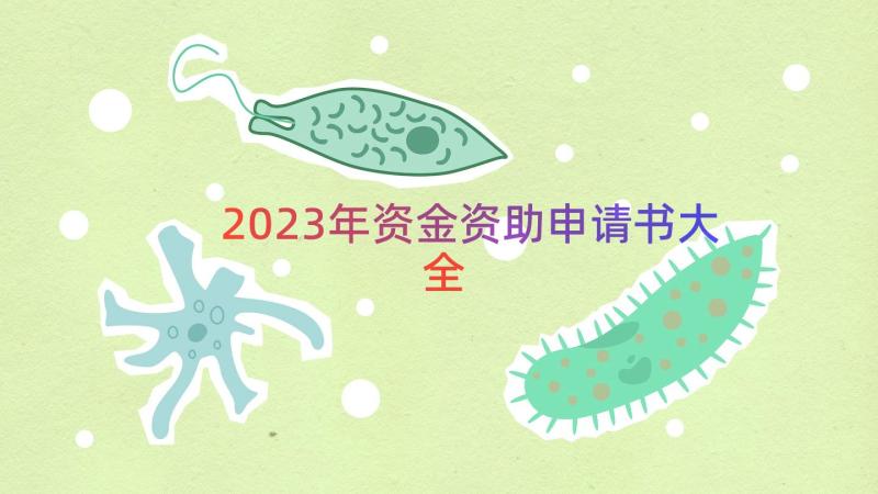 2023年资金资助申请书大全（16篇）