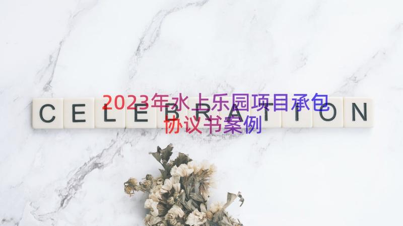 2023年水上乐园项目承包协议书（案例13篇）