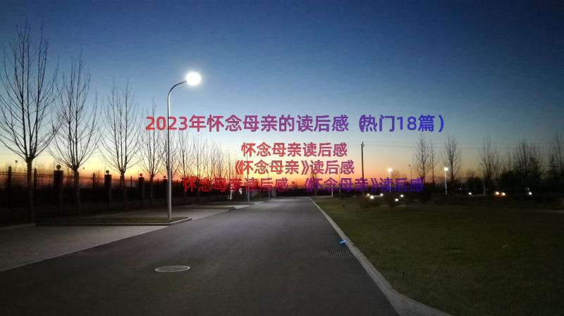 2023年怀念母亲的读后感（热门18篇）