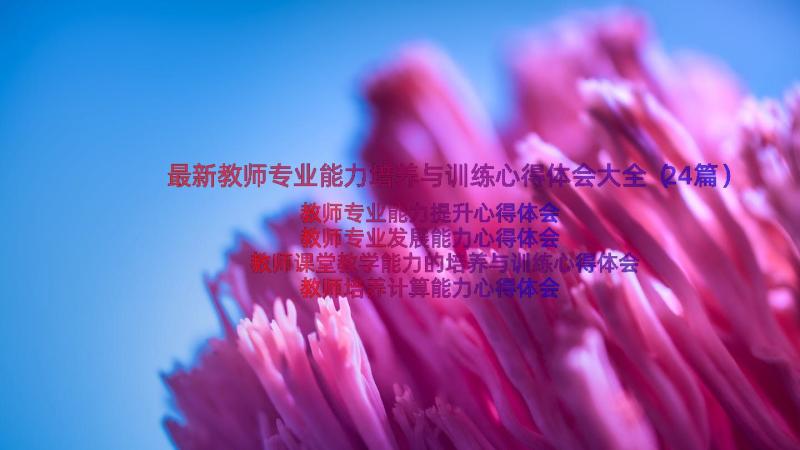 最新教师专业能力培养与训练心得体会大全（24篇）