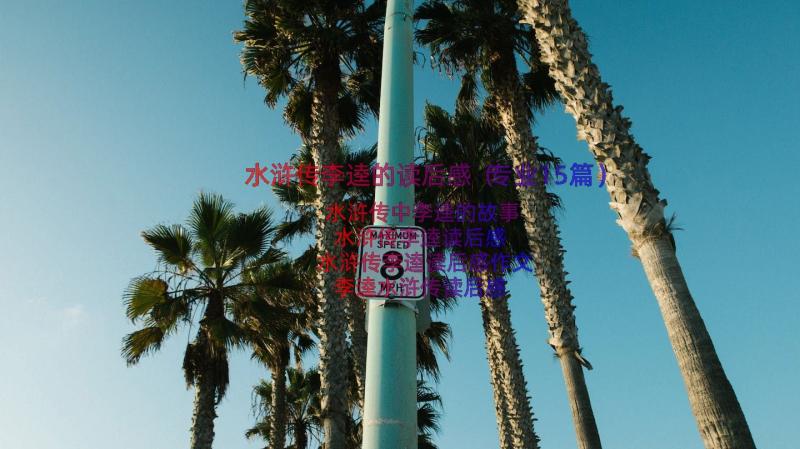 水浒传李逵的读后感（专业15篇）