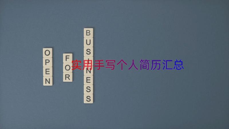 实用手写个人简历（汇总13篇）