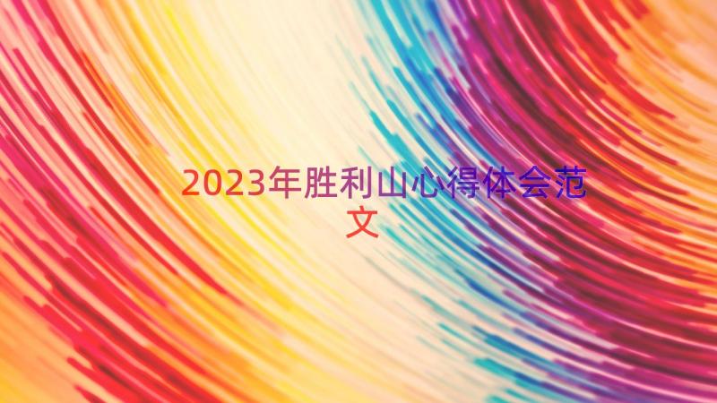 2023年胜利山心得体会范文（17篇）