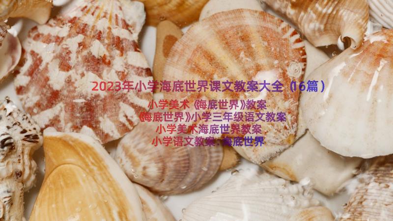 2023年小学海底世界课文教案大全（16篇）