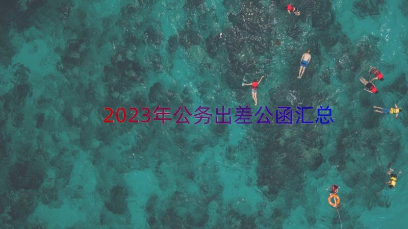 2023年公务出差公函（汇总12篇）